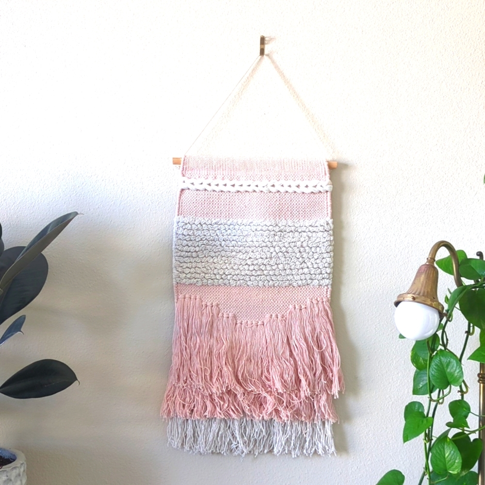 Macrame Cotton Wall Hanging with Rod